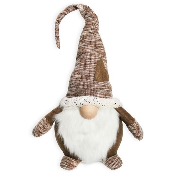 Skřítek vánoční textil 96cm hnědá mix